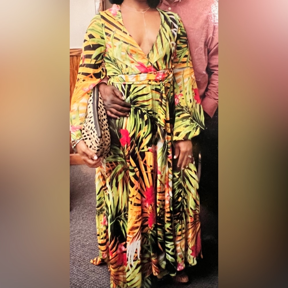 Long Safari Print Dress